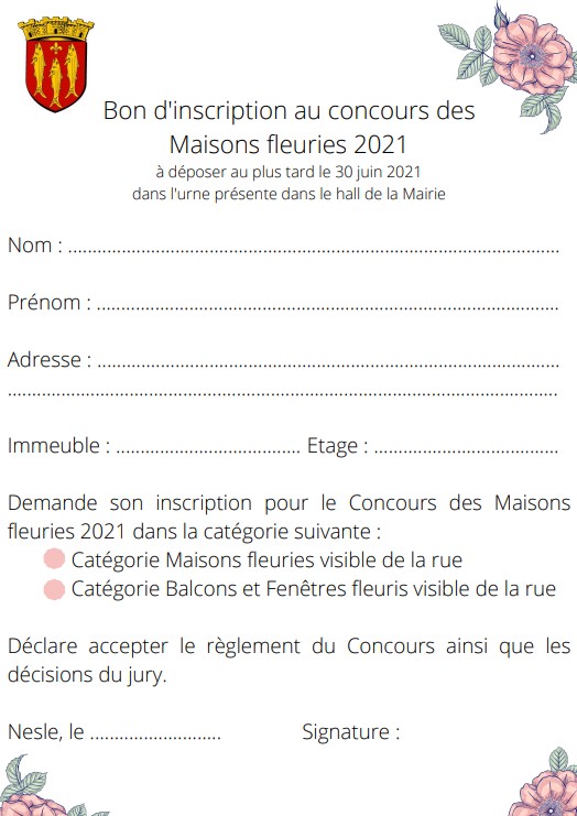 Concours des maisons fleuries 2021 · Ville de Nesle