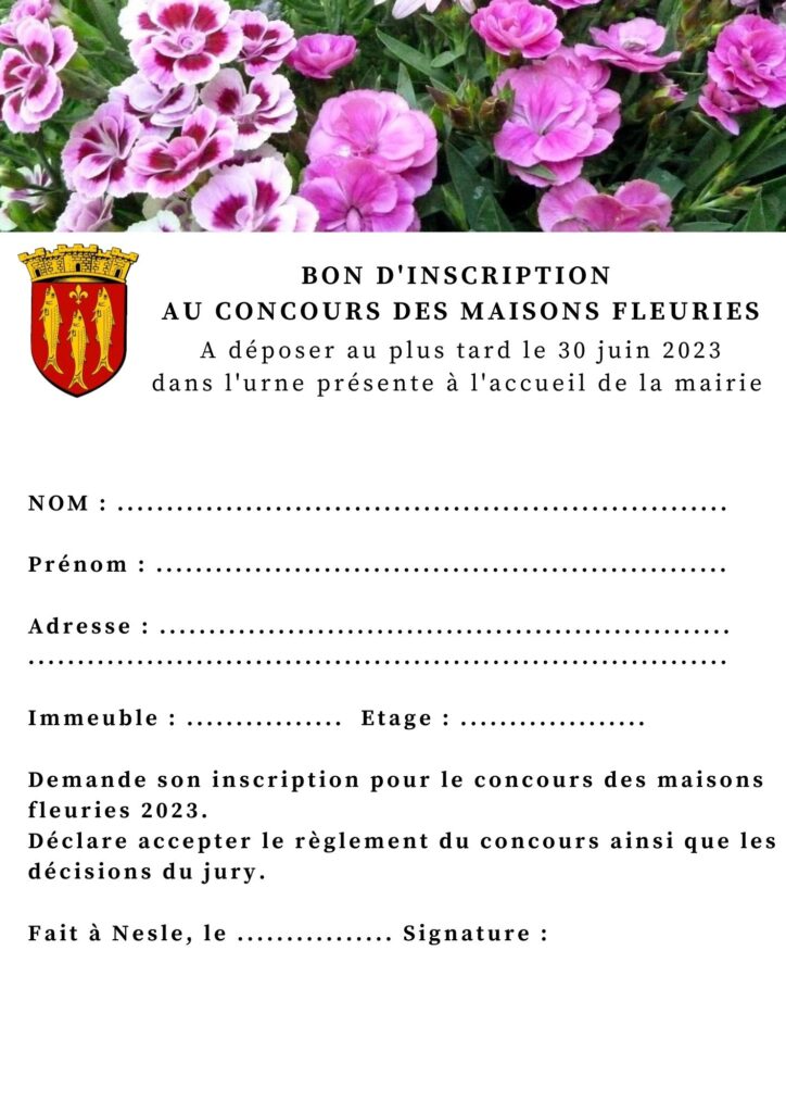 Concours de maisons fleuries 2023 · Ville de Nesle